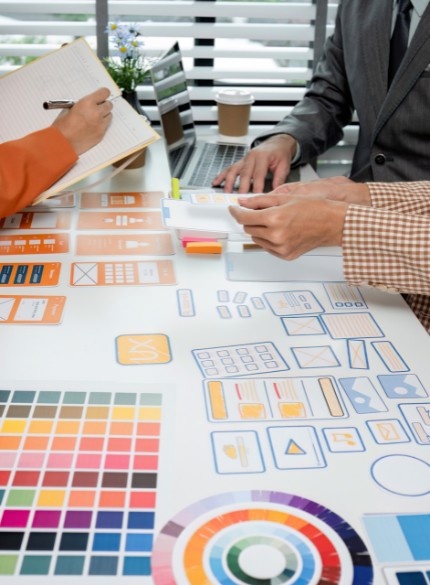 creative team working on ux ui design