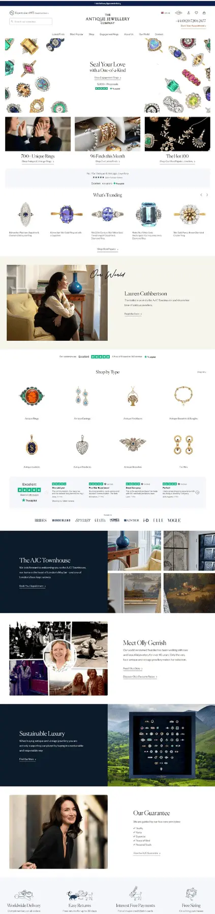 WooCommerce expert developers London UK for client Antique Jewellery company