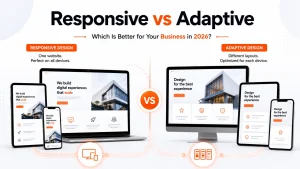 Responsive vs Adaptive Web Design UK by a Website Design Company UK helping businesses create SEO-friendly, mobile-optimized, responsive business websites for better performance and growth