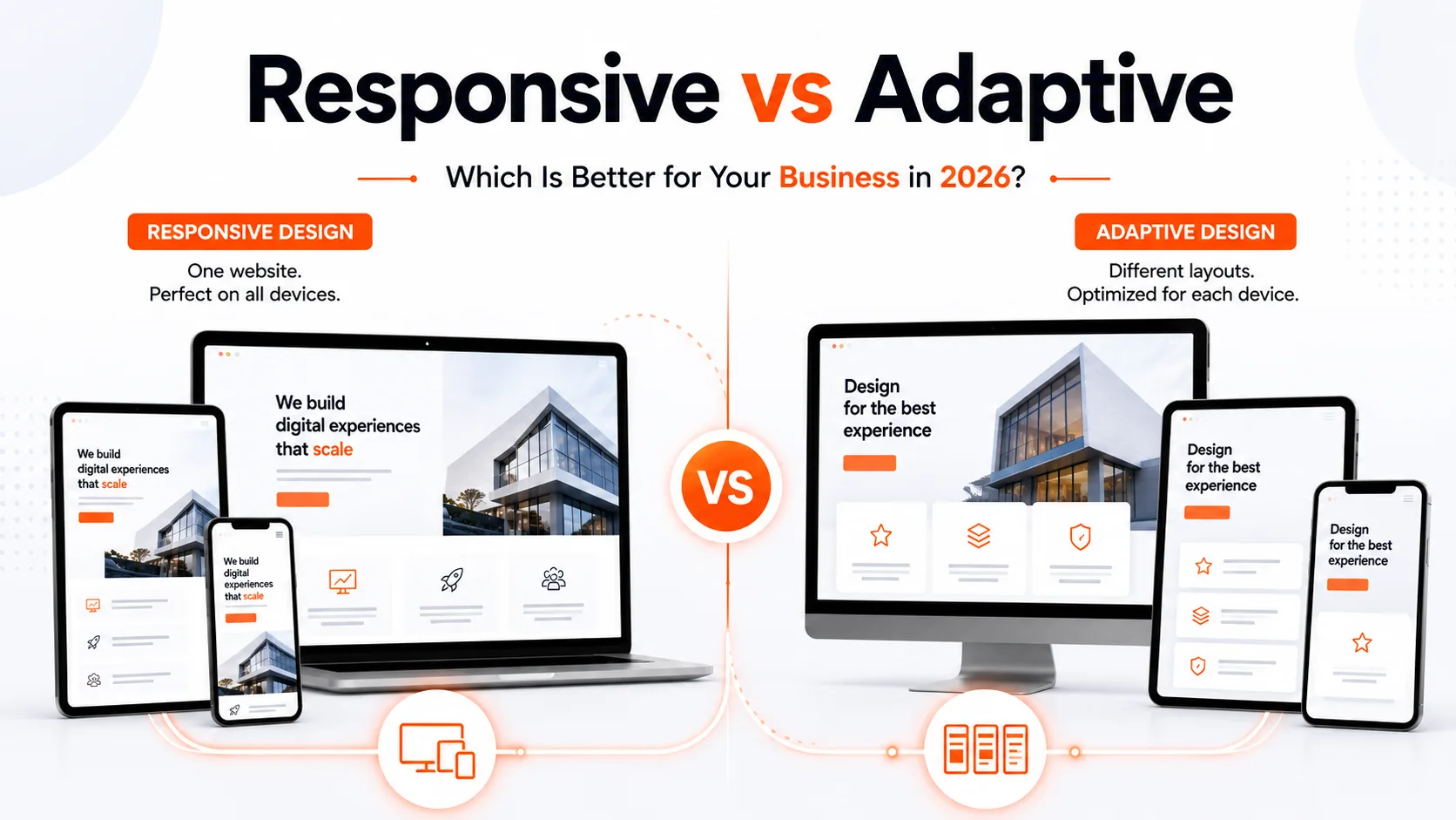 Responsive vs Adaptive Web Design UK by a Website Design Company UK helping businesses create SEO-friendly, mobile-optimized, responsive business websites for better performance and growth